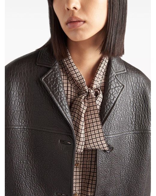 Prada Black Single-breasted Leather Jacket