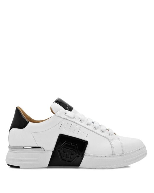 Philipp Plein White Hexagon Sneakers