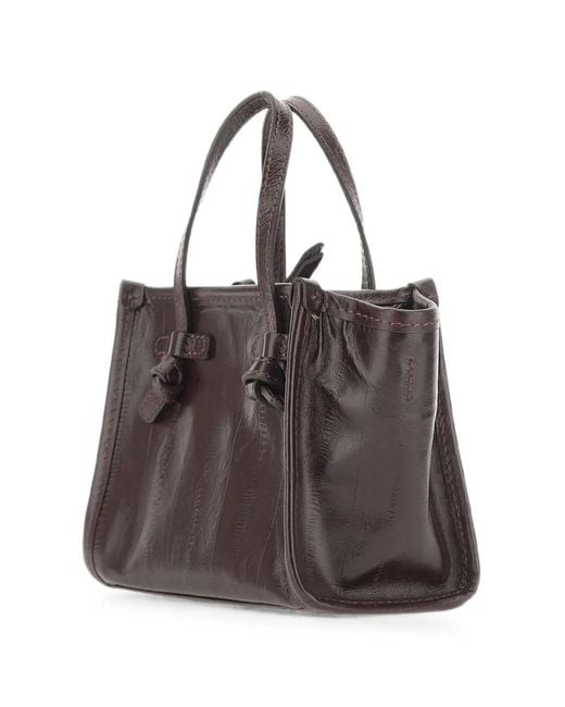MARCELLA CLUB Brown Small Miss Marcella Leather Tote Bag
