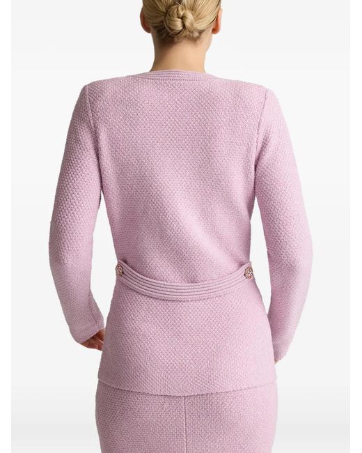 St. John Pink Mouliné-Knit Jacket