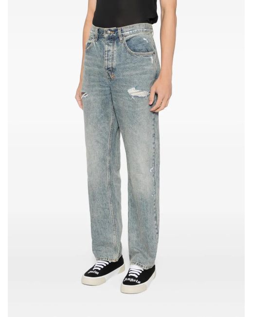 Ksubi Blue Distressed-Detail Jeans for men