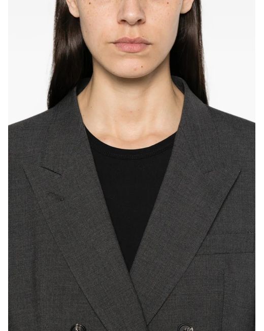Tagliatore Black Double-Breasted Peak-Lapels Suit