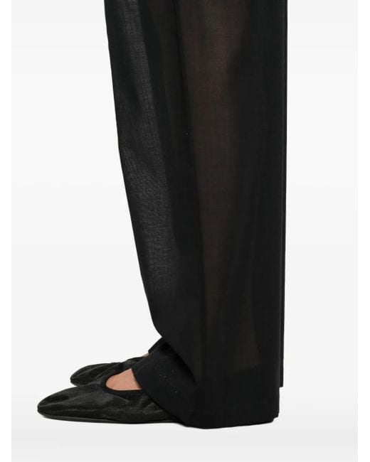 Theory Black Drawstring-Waist Trousers