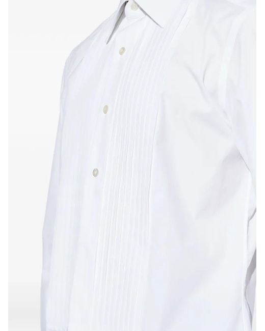 Tom Ford White Pleated Shirt for men