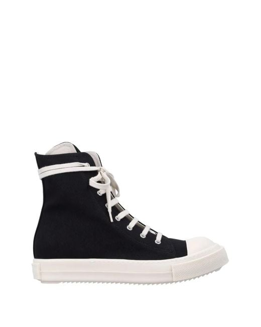 Rick Owens Black Drkshdw Lace-Up High-Top Sneakers