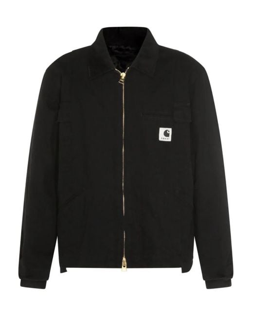 Carhartt Black Zip-Up Logo-Patch Jacket for men