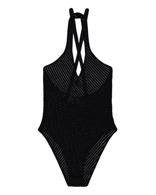 Laneus Black Knitted Swimsuit