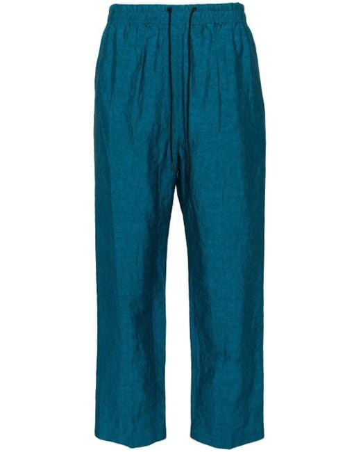 Christian Wijnants Blue Pilara High-waist Cropped Trousers