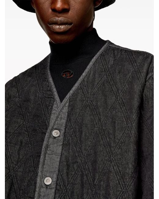 DIESEL Black D-Boy-S Tailored Denim Jacket for men