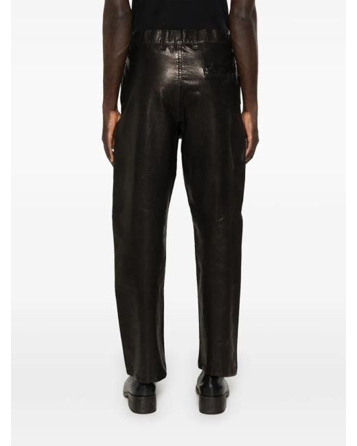 Maison Mihara Yasuhiro Black Leather Trousers for men