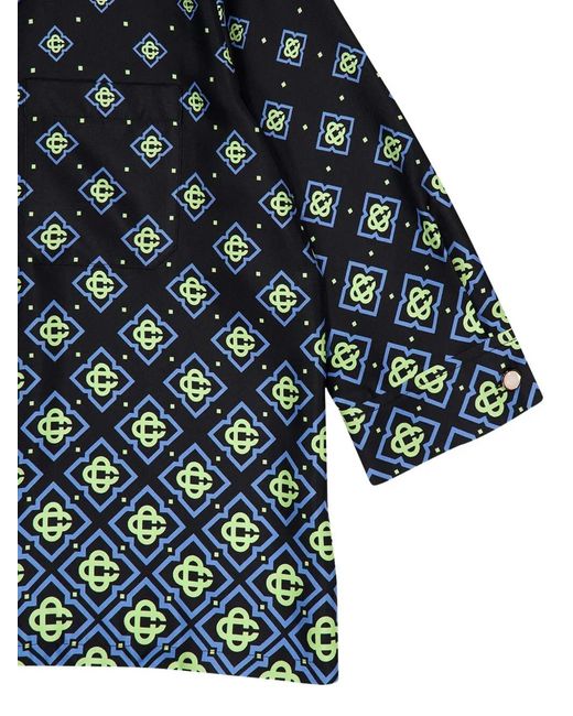 Casablanca Blue Monogram Silk Shirt