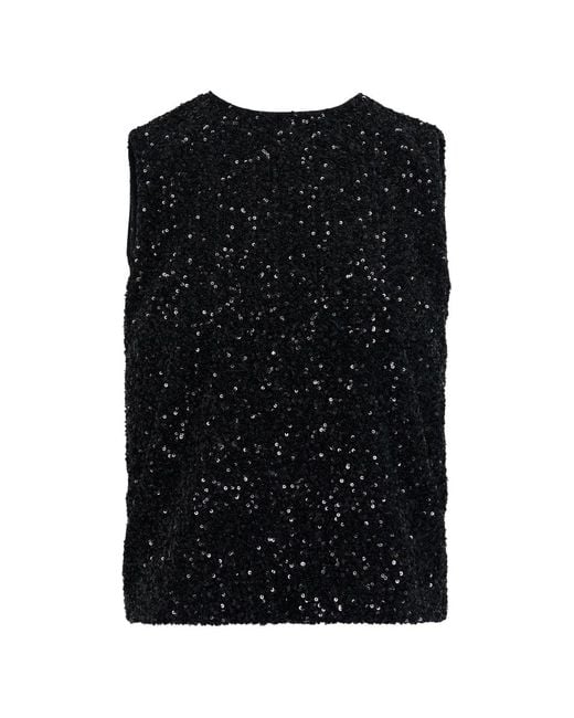 N°21 Black Haut Sans Manches À Sequins