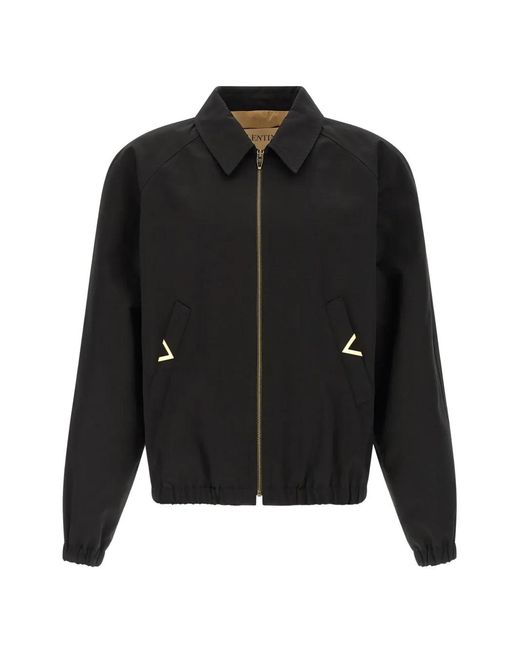 Valentino Garavani Black Logo Bomber Jacket for men