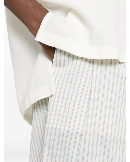 Totême White Striped Balloon Trousers