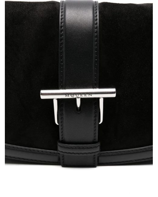 Alexander McQueen Black Beuteltasche Aus Wildleder