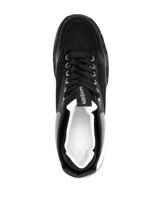 McQueen Black Panelled Chunky Sneakers - Men's - Rubber/calf Leather/fabric/calf Leatherpolyamide for men
