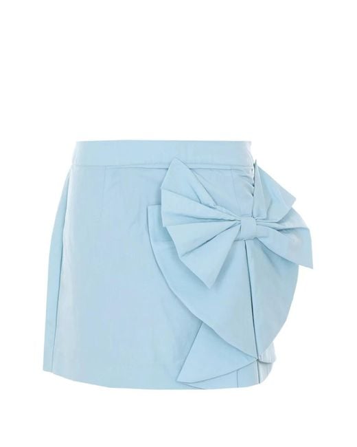 Essentiel Antwerp Blue Joyous Bow-Detail Mini Skirt