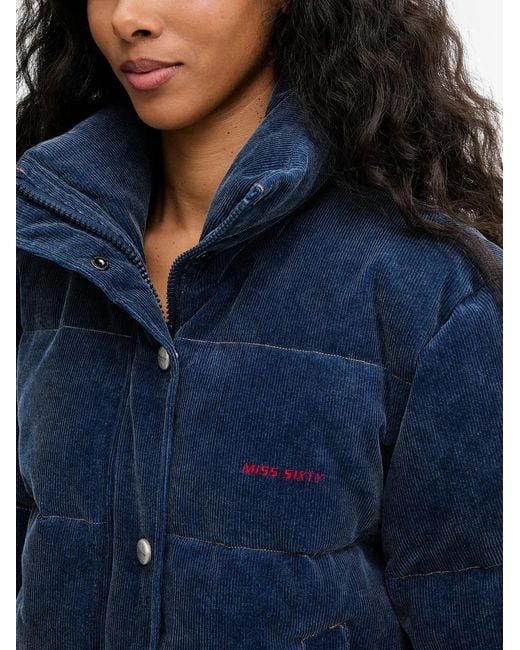 Miss Sixty Blue Corduroy Padded Jacket