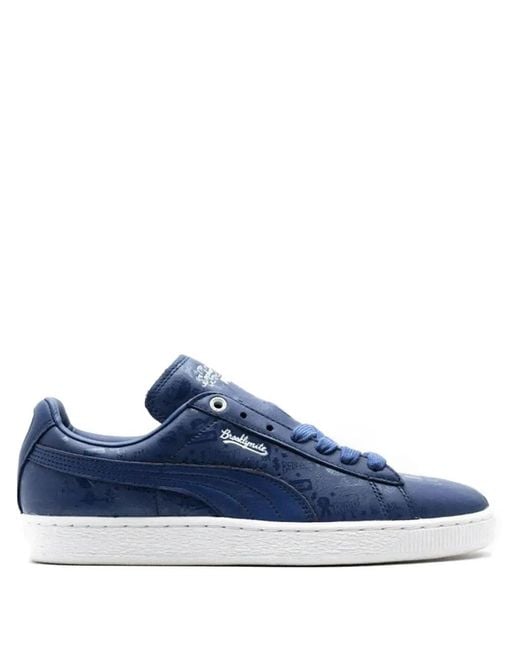PUMA Blue Sophia Chang Basket Classic Print Low-Tops Sneakers for men