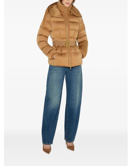 Elisabetta Franchi Brown Down Jacket