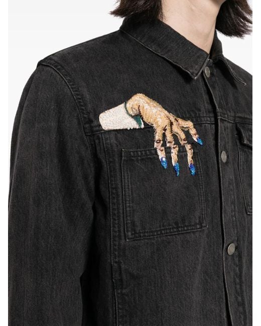 Undercover Black Patch-Detail Wool-Blend Jacket for men