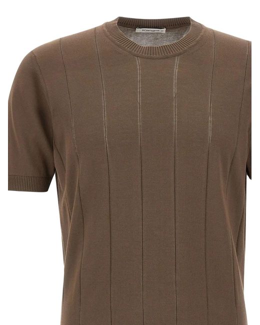 Kangra Brown Flat-Rib Cotton Sweater for men