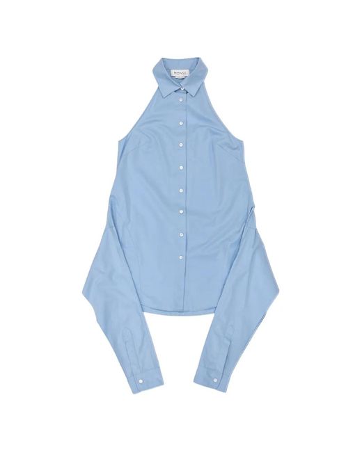 Monse Blue Chemise Sans Manches Dos Nu