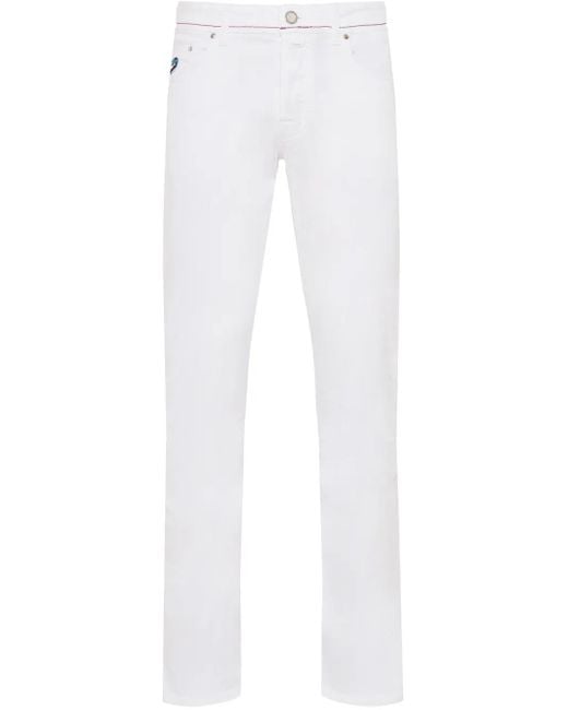 Jacob Cohen White Straight-Leg Trousers for men