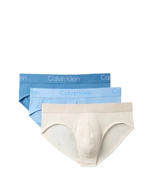 Calvin Klein Blue Ultra Soft Modal Logo-Detail Briefs (Set Of Three) for men