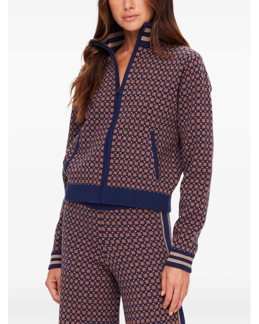 The Upside Purple Lumiere Margot Geometric-Pattern Track Jacket
