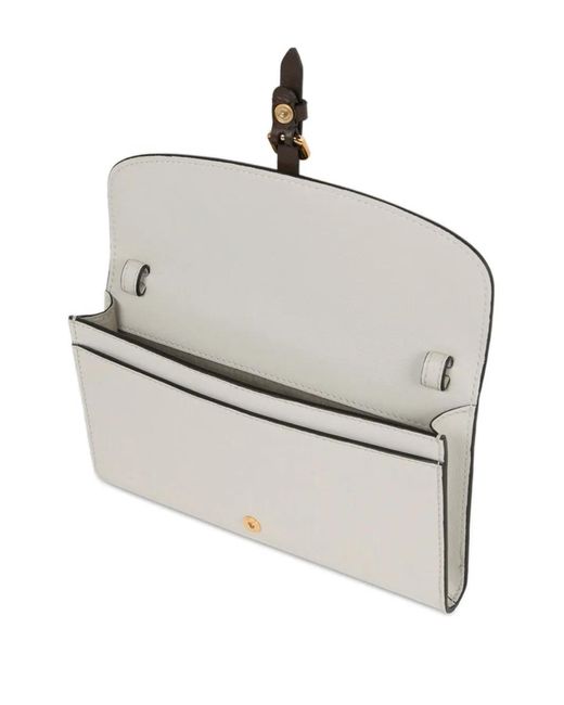 Etro White Two-Tone Leather Pony Wallet With Shoulder Strap