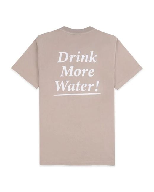 Sporty & Rich Pink Drink More Water Cotton T-Shirt