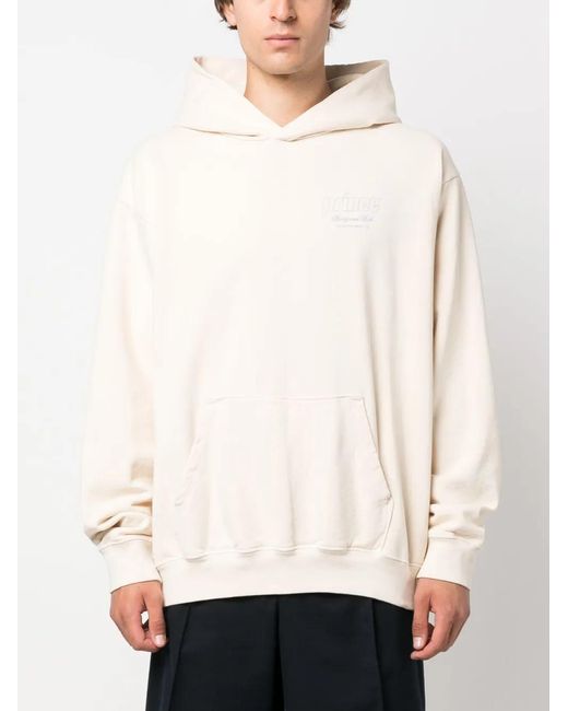 Sporty & Rich White Logo-Print Cotton Hoodie