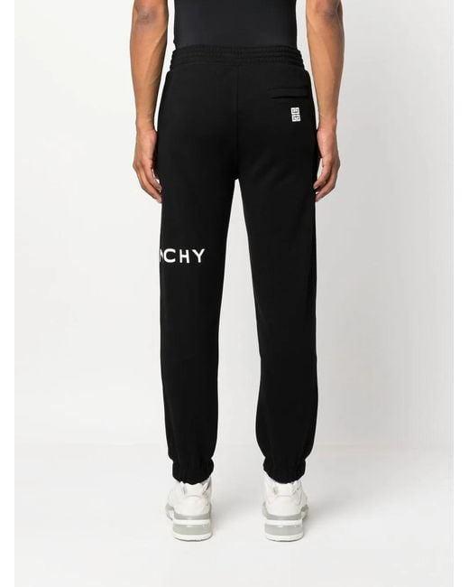 Givenchy Black Logo-Print Cotton Track Trousers for men