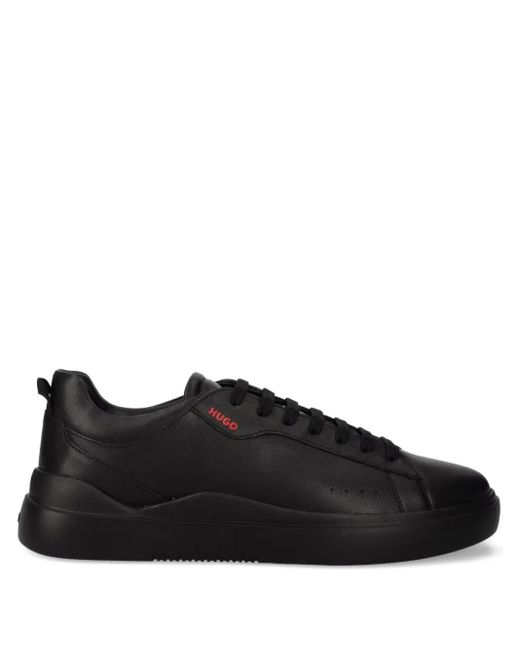 メンズ HUGO レザースニーカー Black