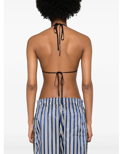 P.A.R.O.S.H. Black Halterneck Silk Bra Top