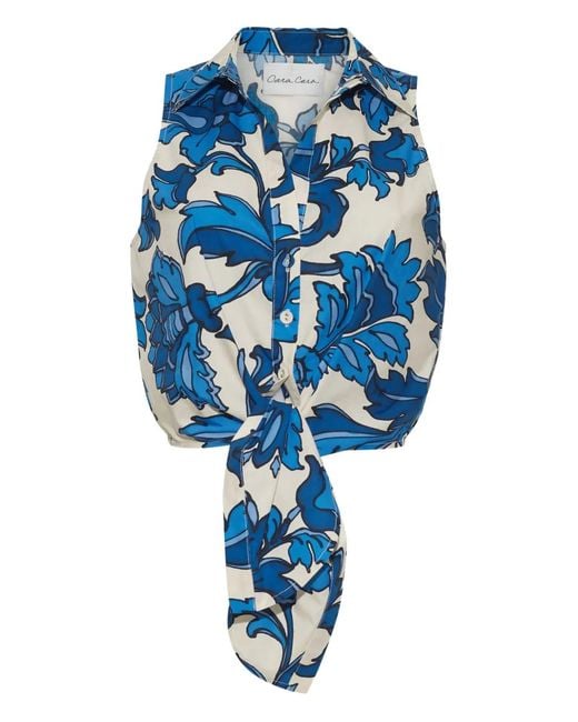 Haut Highland À Design Noué Cara Cara en coloris Blue