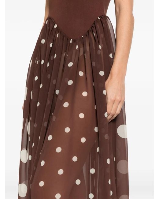 Stine Goya ポルカドット ハイネックドレス Brown