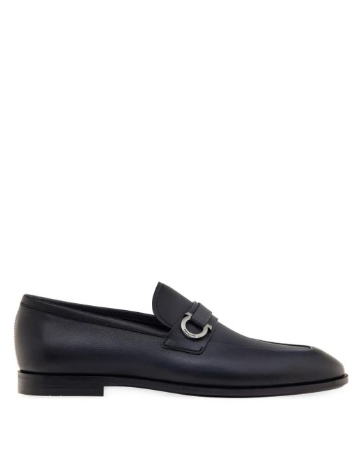 Ferragamo Blue Gancini-Plaque Loafers for men