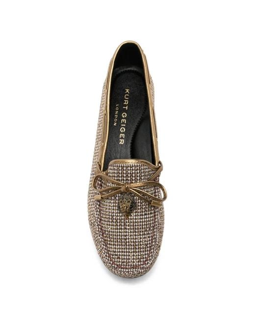 Kurt Geiger White Eagle Houndstooth Loafers
