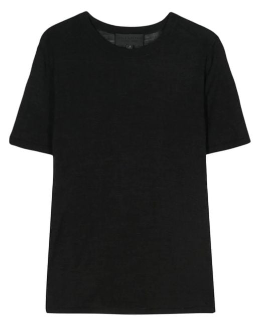 Nili Lotan Black Kimena Fine-Knit T-Shirt