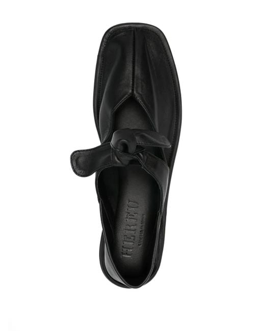 Hereu Black Llasada Leather Ballerinas