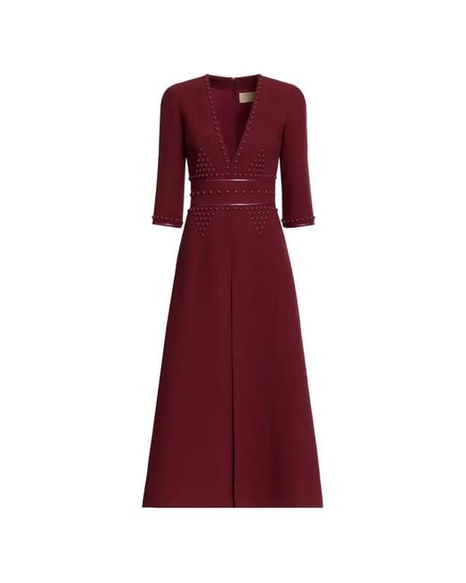 Elie Saab Stud-Embroidered Midi Dress