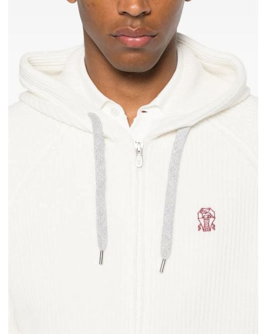 メンズ Brunello Cucinelli フーデッド カーディガン White