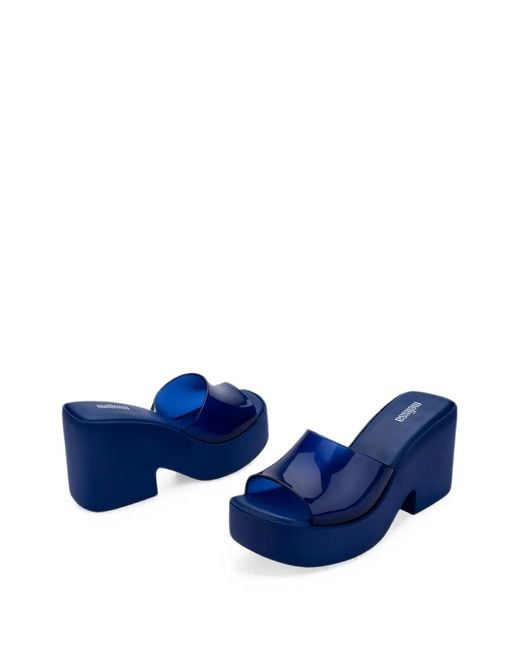 Melissa Blue Posh Platform Slides