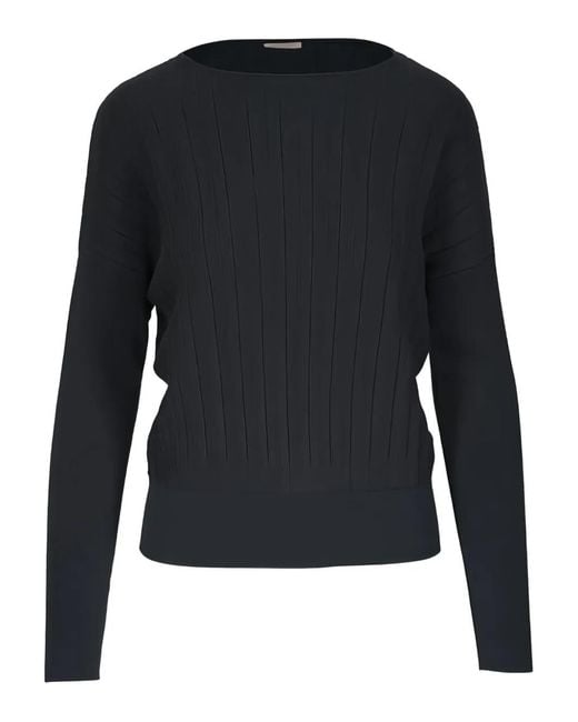 Agnona Black Ribbed Sweater