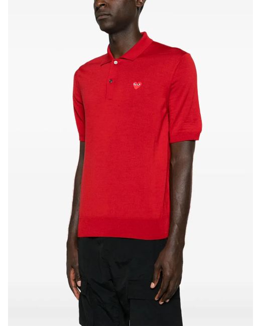 COMME DES GARÇONS PLAY Red Logo-Patch Polo Shirt