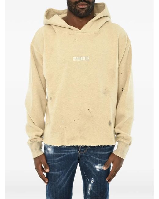 DSquared² Natural Logo-Print Hoodie for men