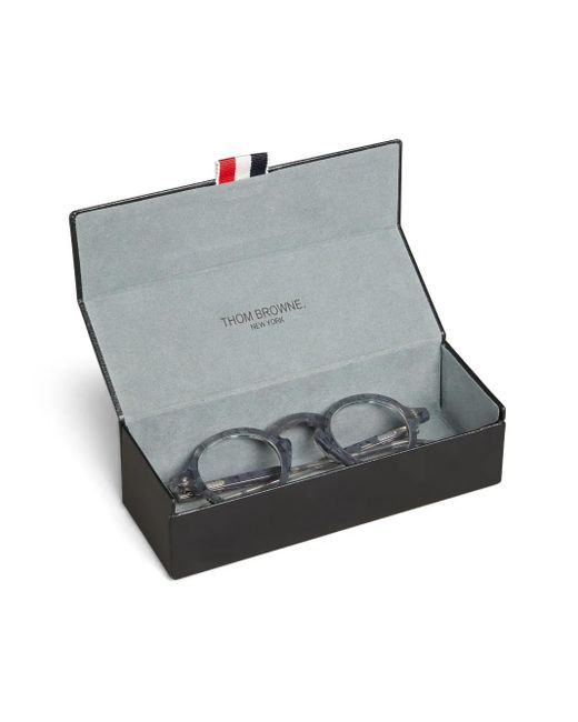 Thom Browne Gray Marbled Round-Frame Glasses