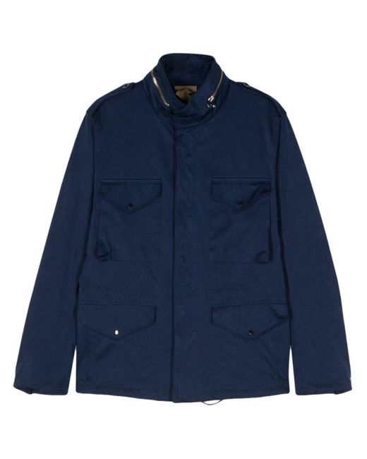 C P Company Blue Long-Sleeve Hooded Jacket for men